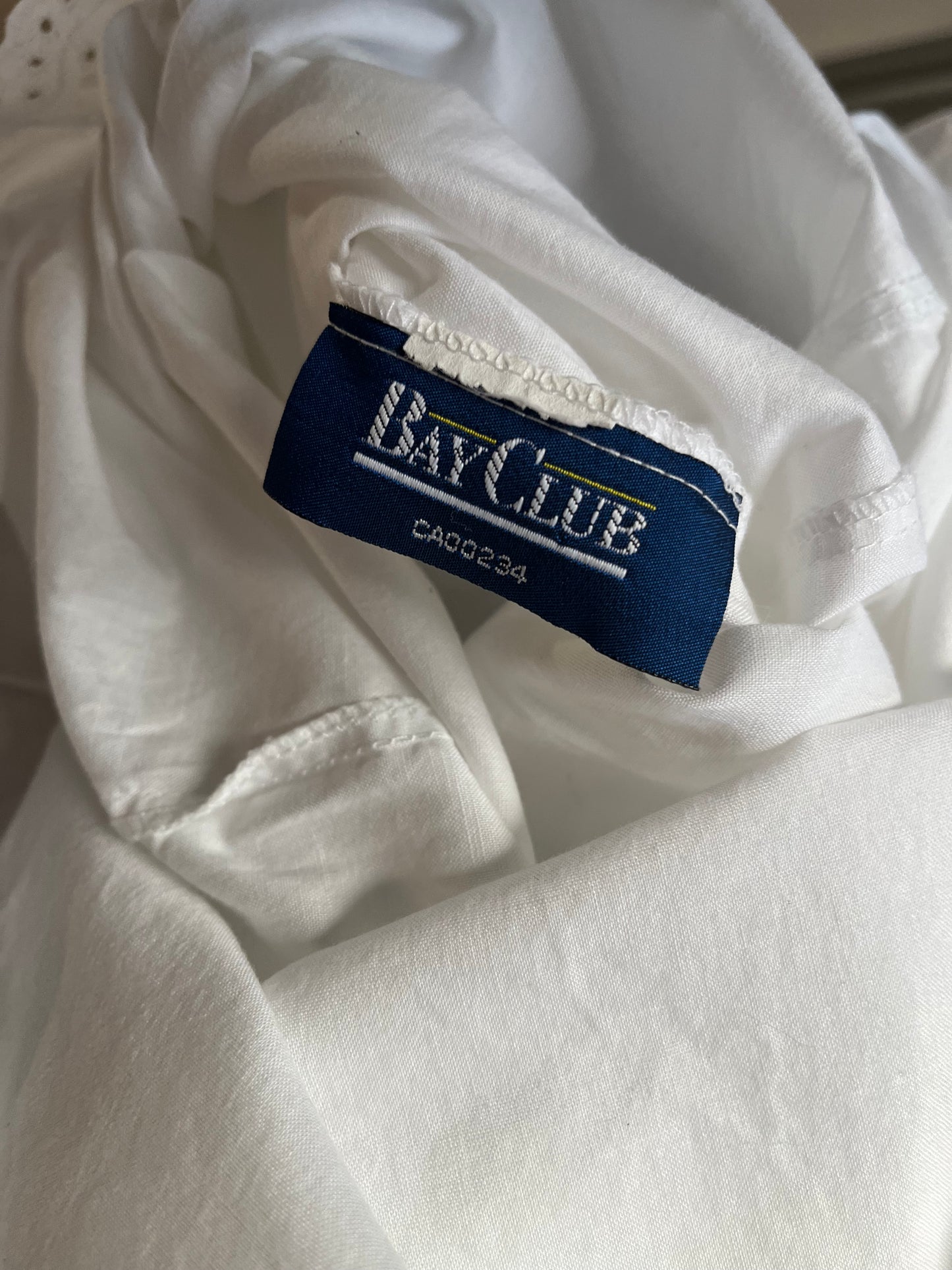 90s ‘Bay Club’ White Cotton Maxi Skirt / Medium
