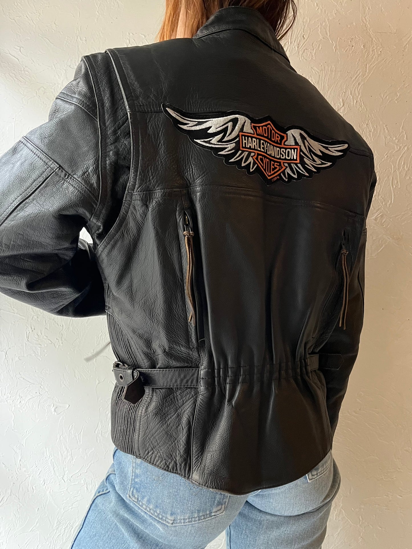 90s 'Leather King' Harley Davidson Leather Biker Jacket / Small