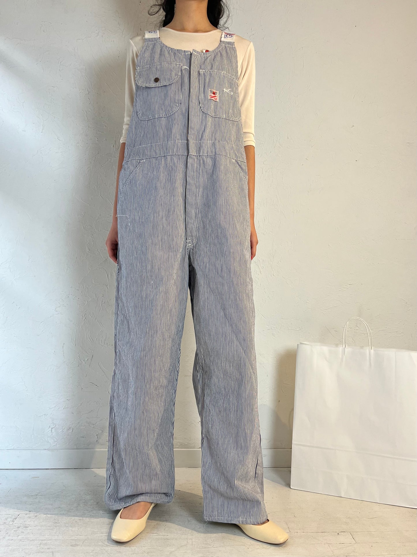 70s / 80s ‘GWG’ Pinstripe Overalls / Union Made in Canada / Medium