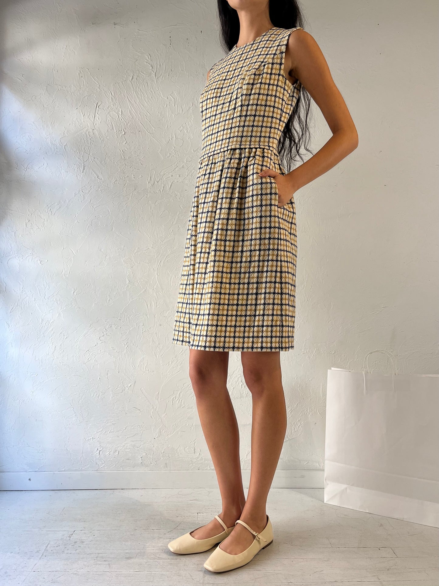 80s ‘Pendleton’ Sleeveless Wool Dress / Small