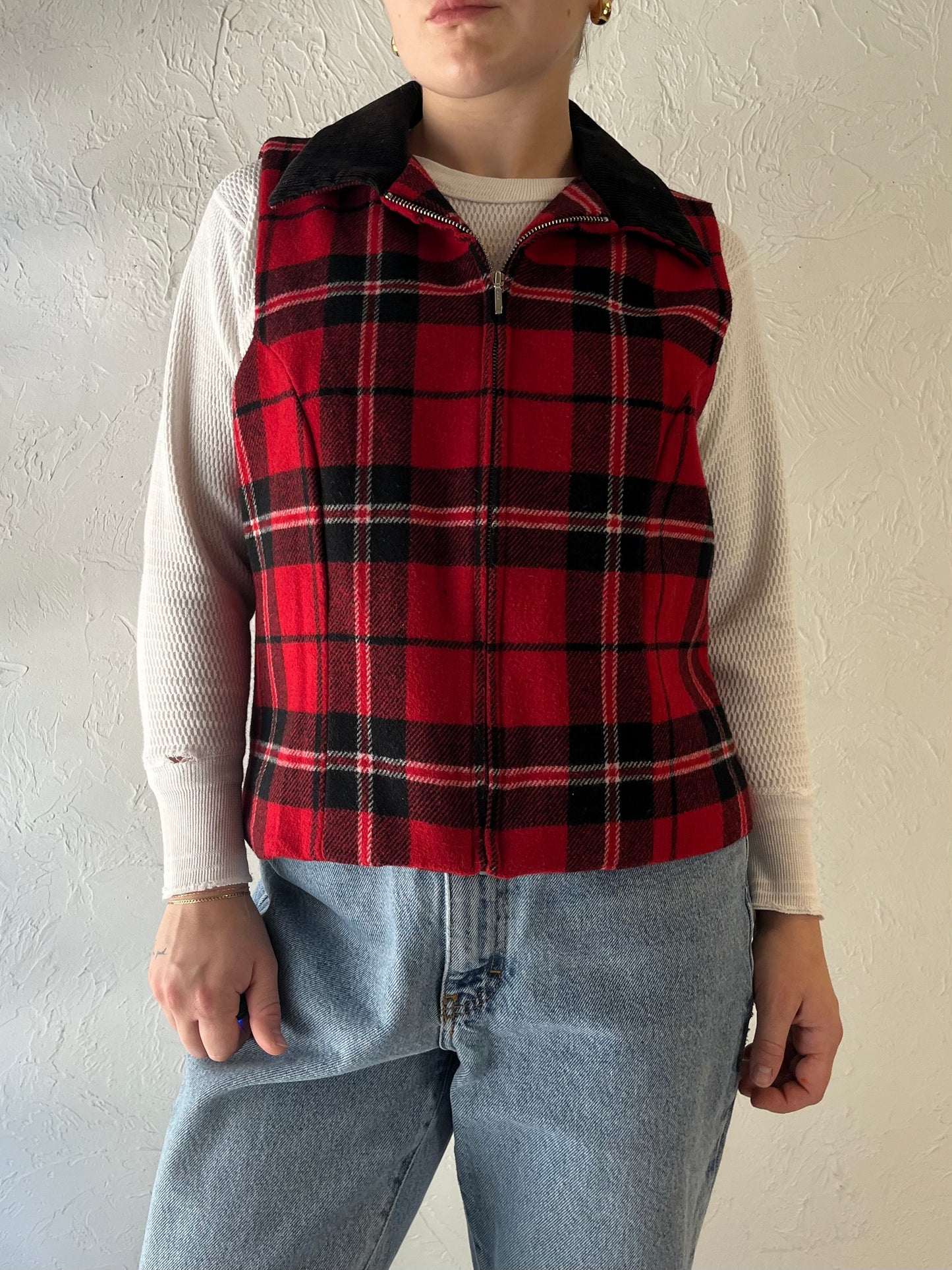 Y2k 'Karen Scott' Plaid Vest / Medium