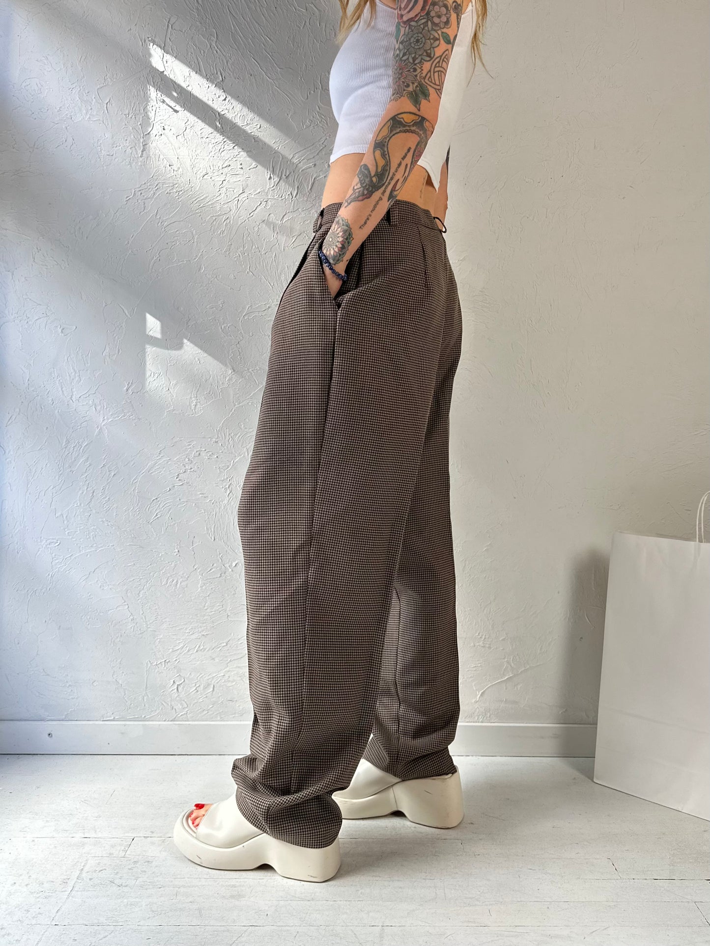 80s ‘Daniel Hechter’ Brown knit Trousers / Medium