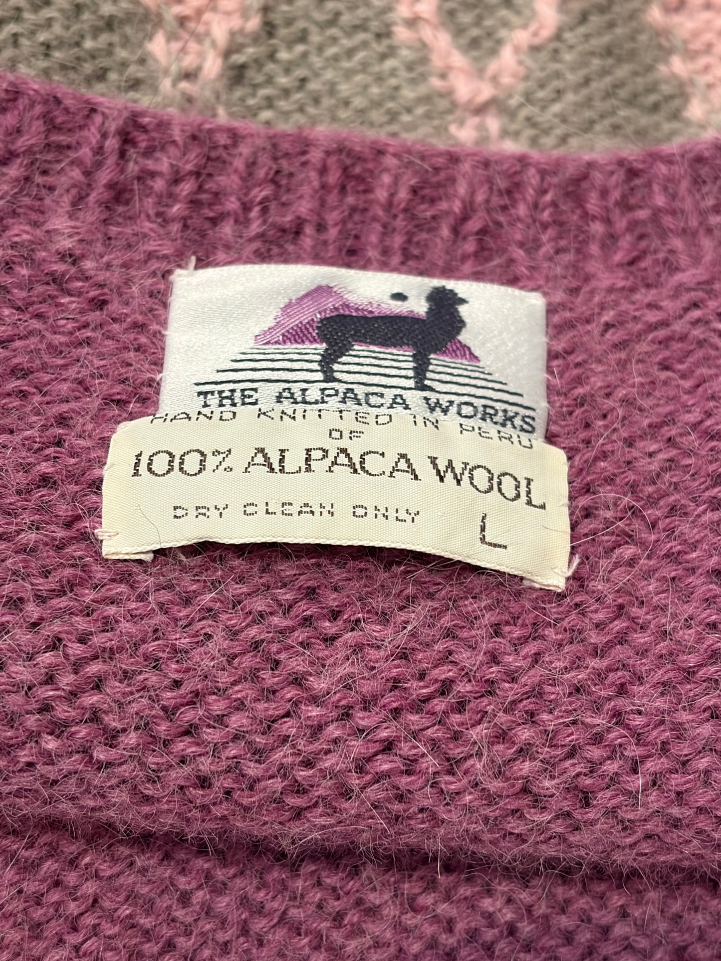Vintage Alpaca Wool Acrgyle Vest / Large