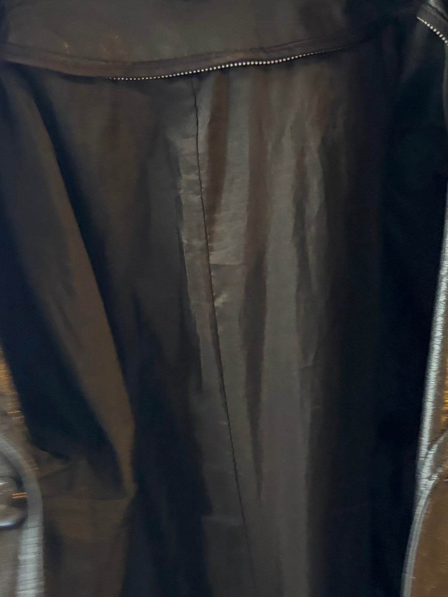 Vintage Black Leather Coat / Large