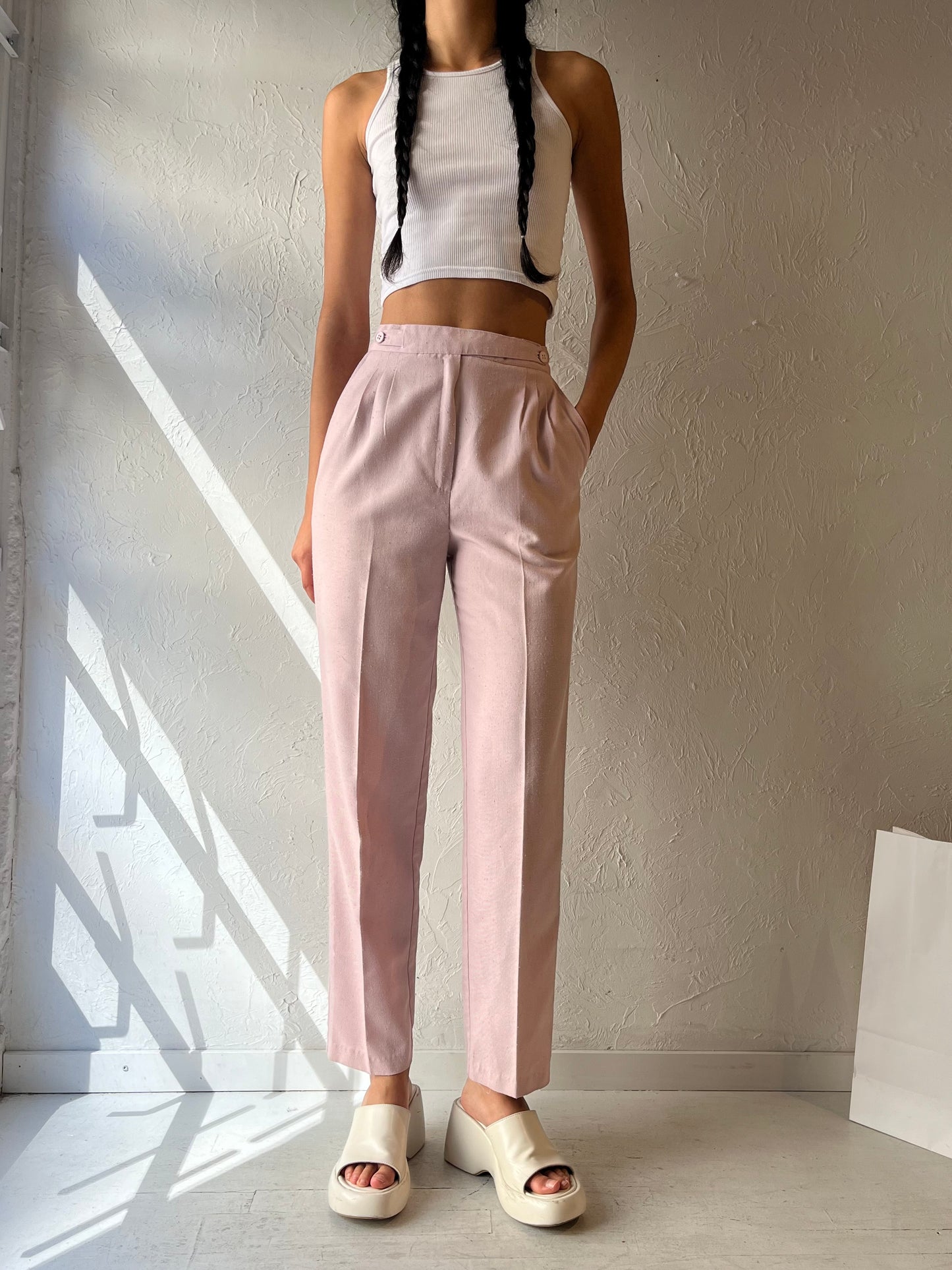 90s 'Counterpart' Pale Pink Trousers / Small