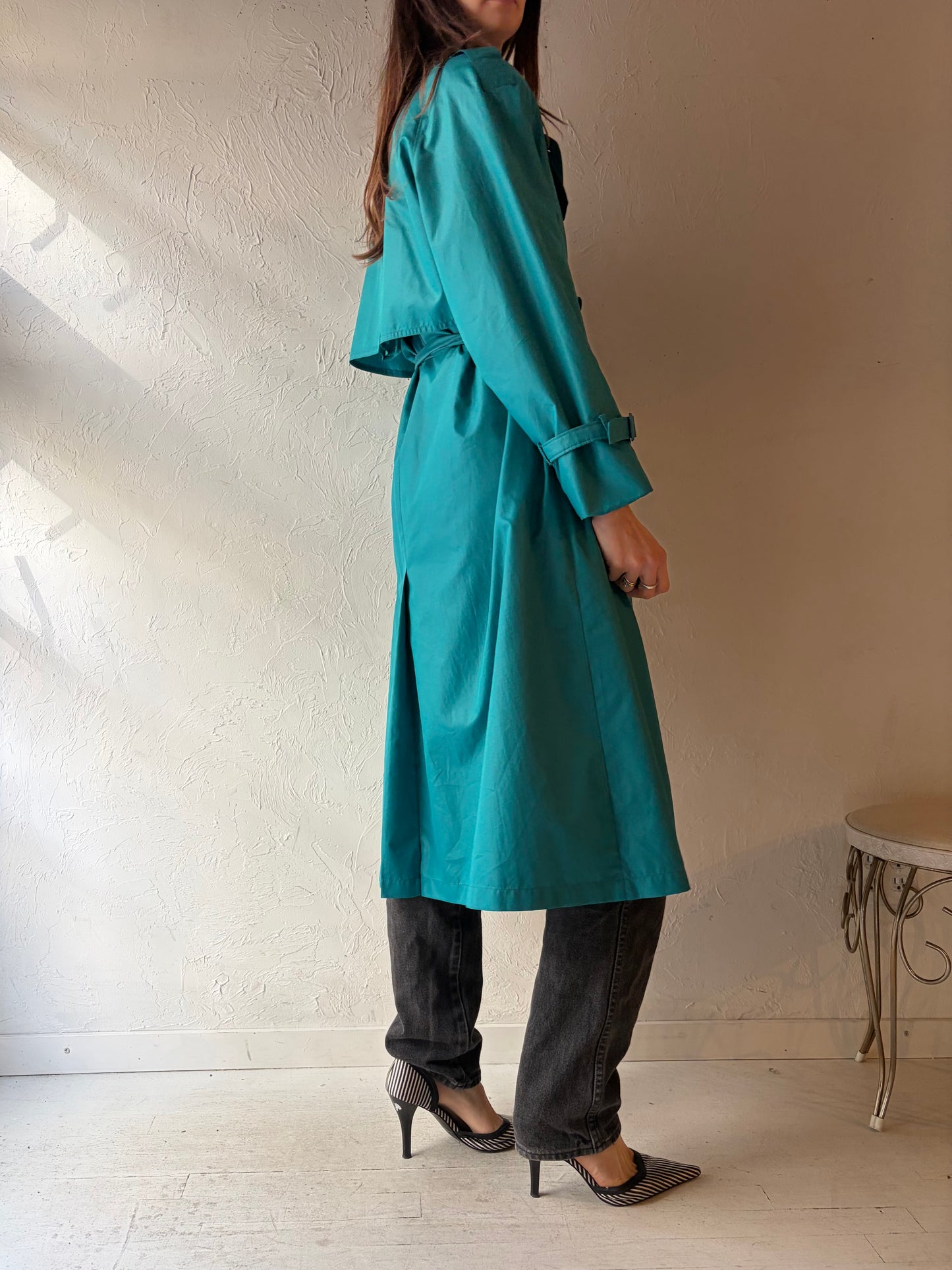Vintage 'London Fog' Lightweight Green Trench Coat / Medium