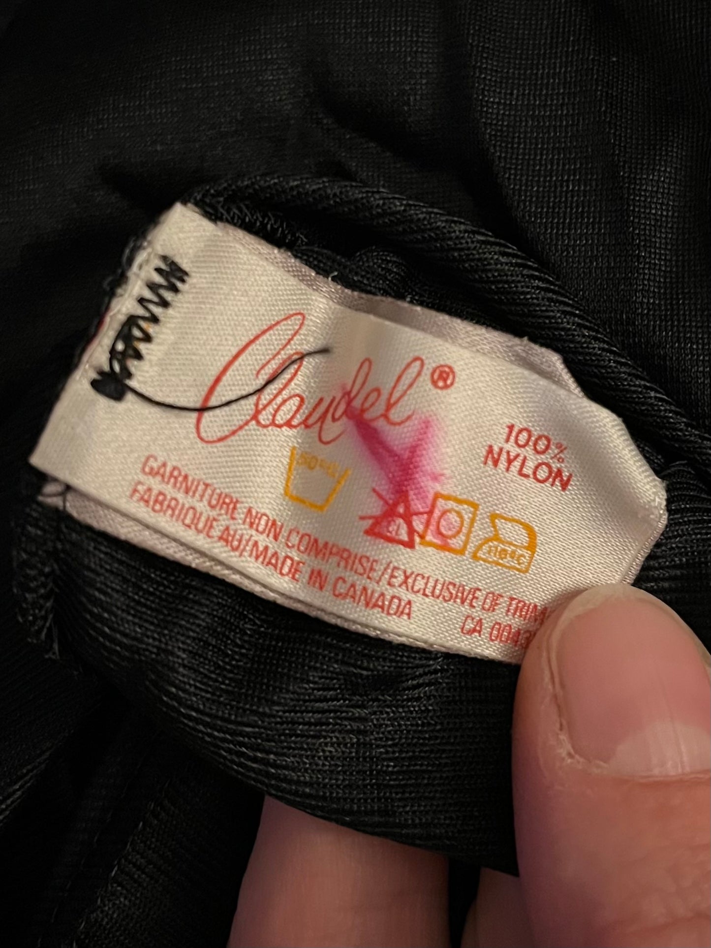 90s 'Claydel' Black Strapless Romantic Nylon Maxi Slip Dress / Small