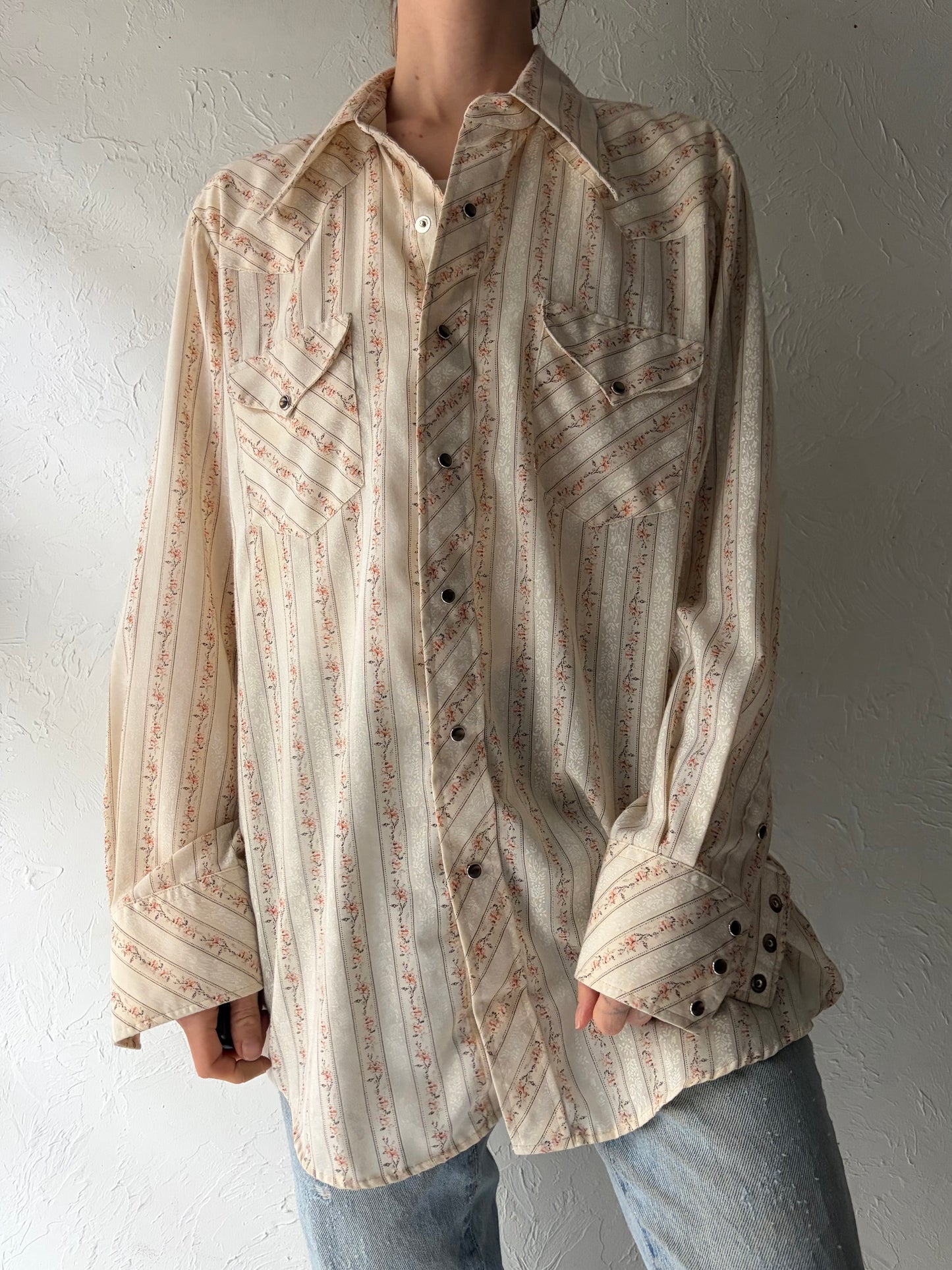 Vintage Western Snap Up Shirt / Large