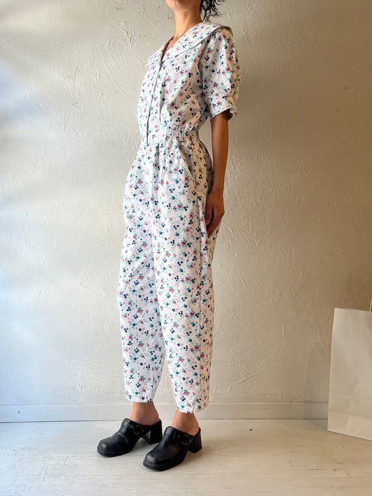 90s ‘Lady Footlocker’ Floral Jumpsuit / Medium