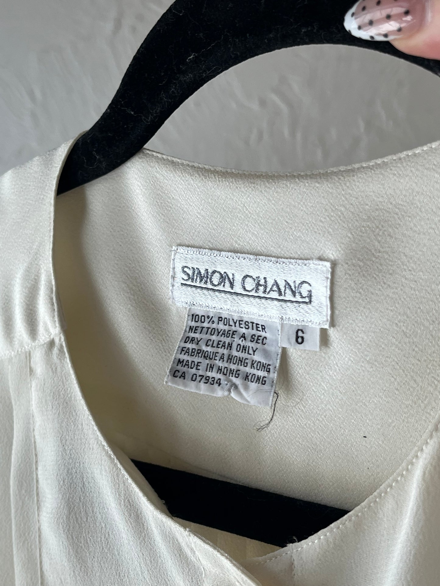 80s 'Simon Chang' Blouse / Small - Medium