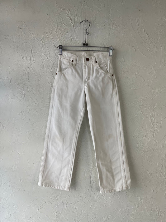 Y2k 'Wrangler' White Denim Kids Jeans / 9
