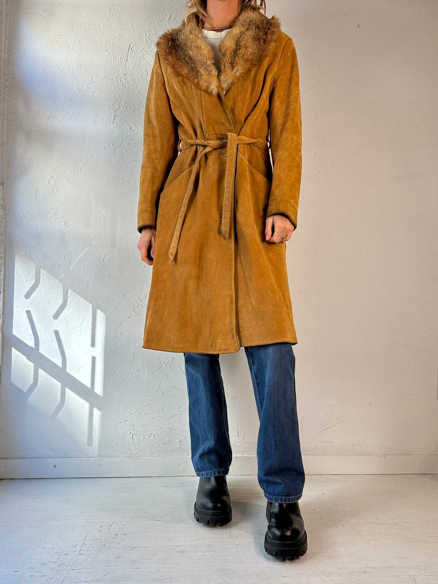 70s 'Fairweather' Suede Leather Penny Lane Coat / Small