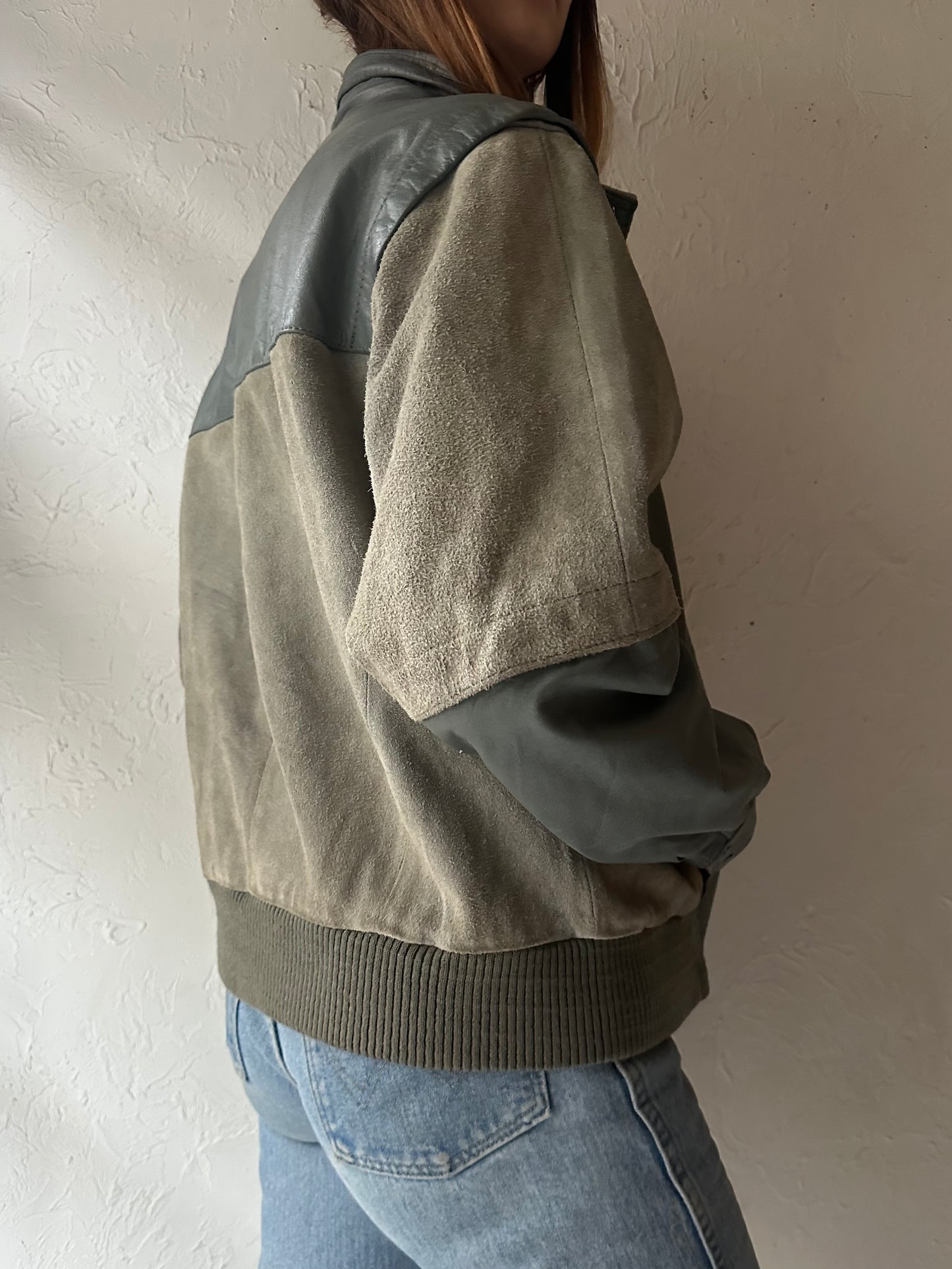 80s 'Winlit' Suede and Leather Jacket / Small