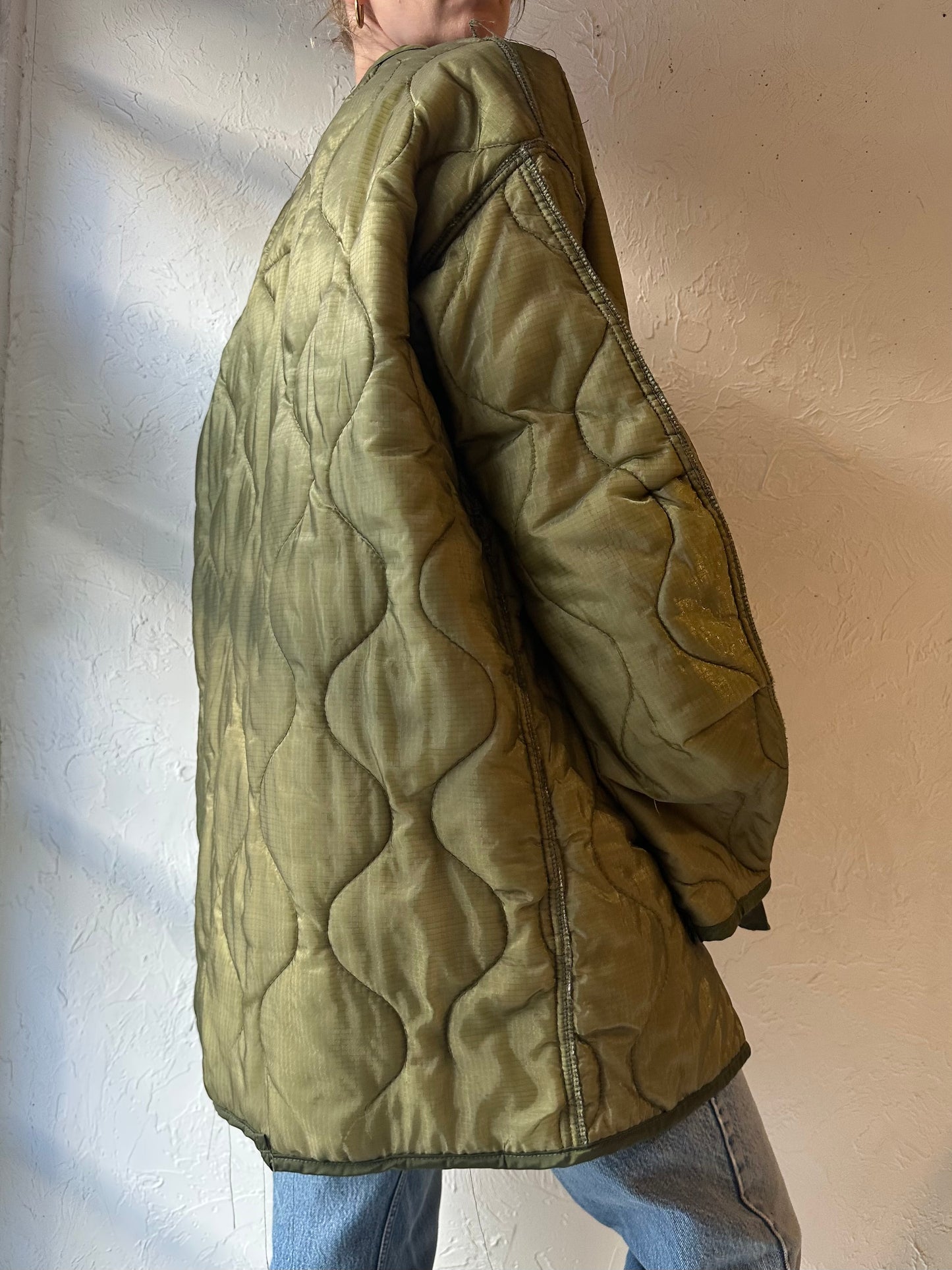 Vintage Authentic Green Army Liner Jacket / Small