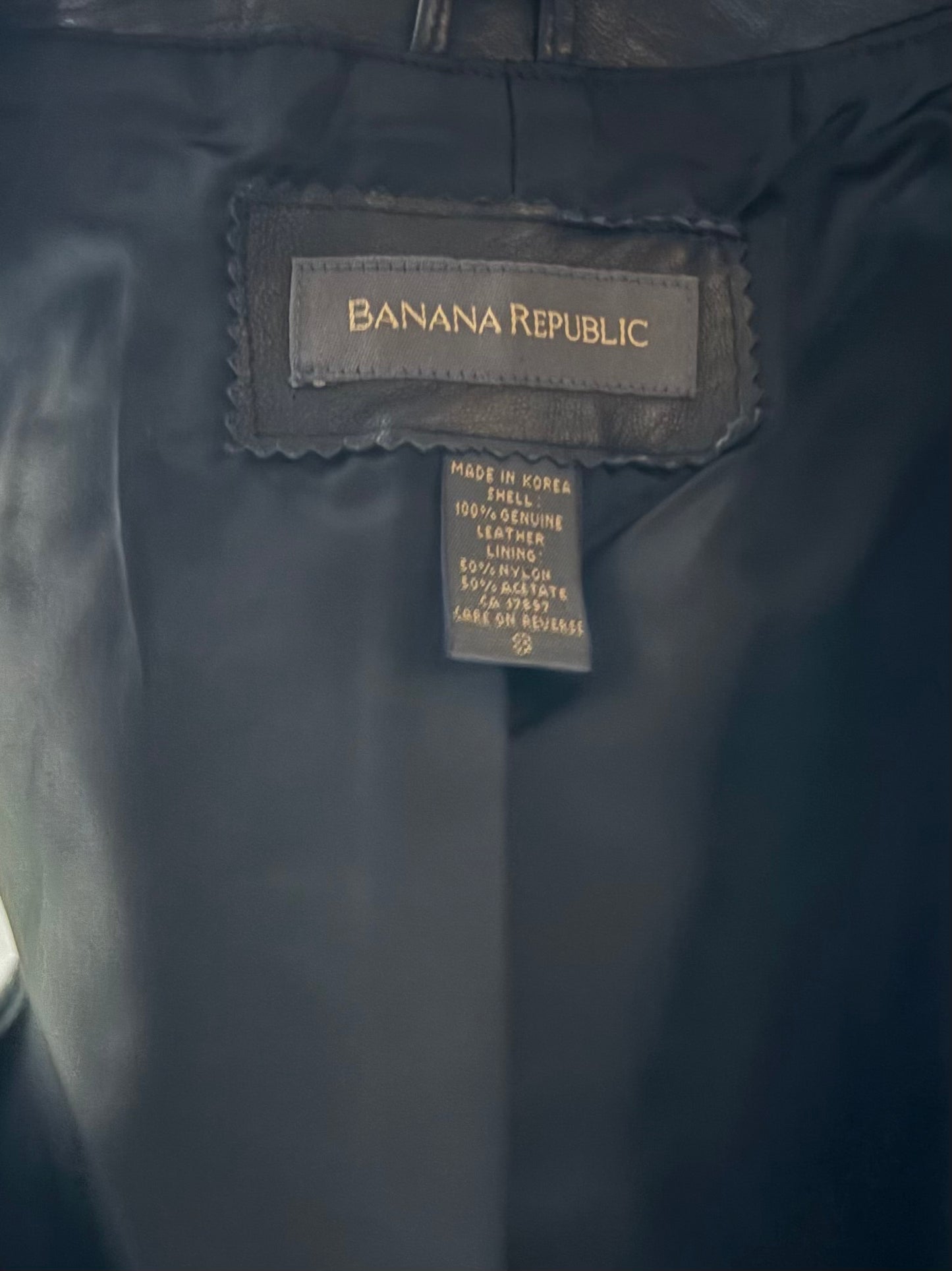 90s 'Banana Republic' Black Leather Vest / Small