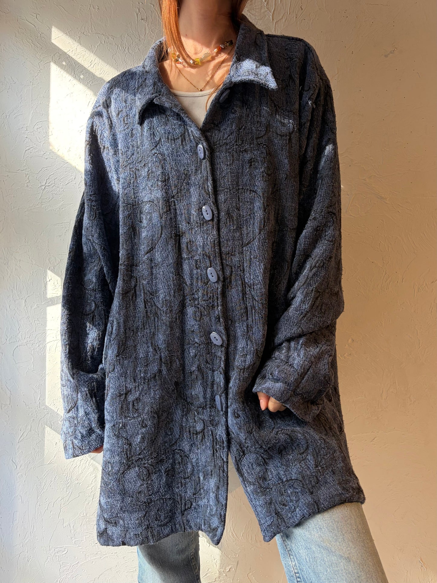 Y2k 'Pennington' Blue Tapestry Jacket / XL