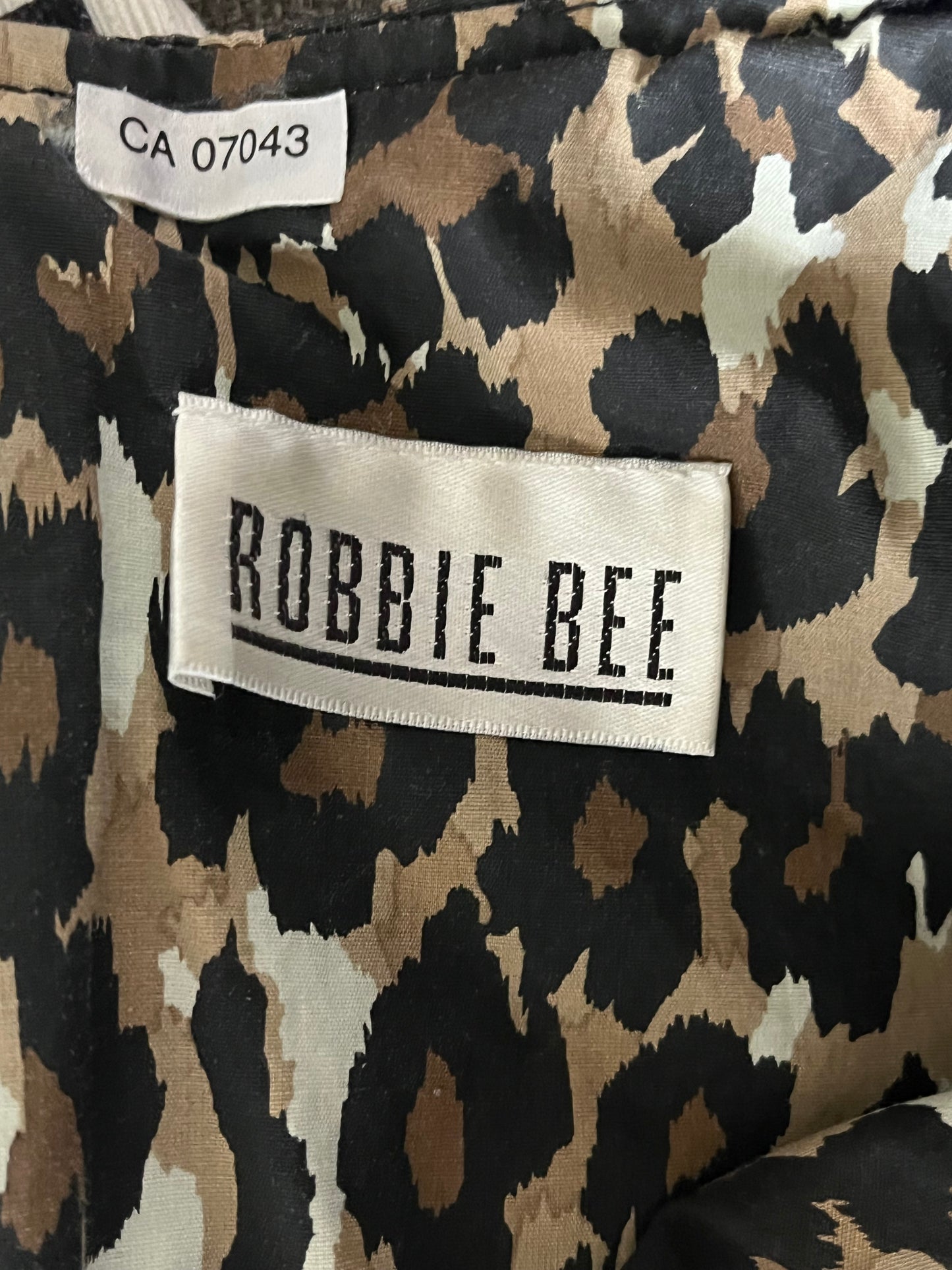 90s 'Robbie Bee' Leopard Print Mini Dress / Small