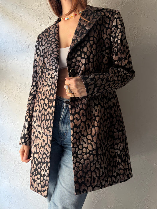 90s 'Frascara' Leopard Print Jacket / Large