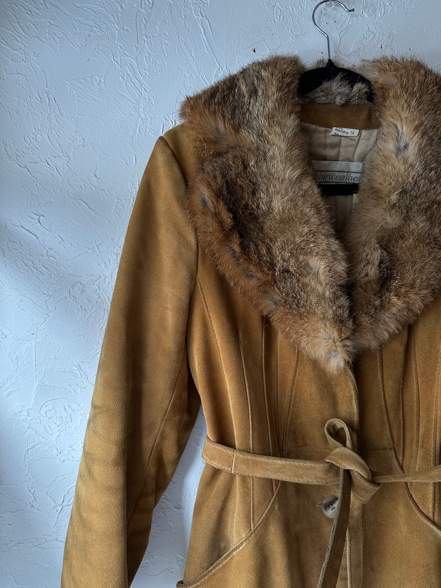 70s 'Fairweather' Suede Leather Penny Lane Coat / Small