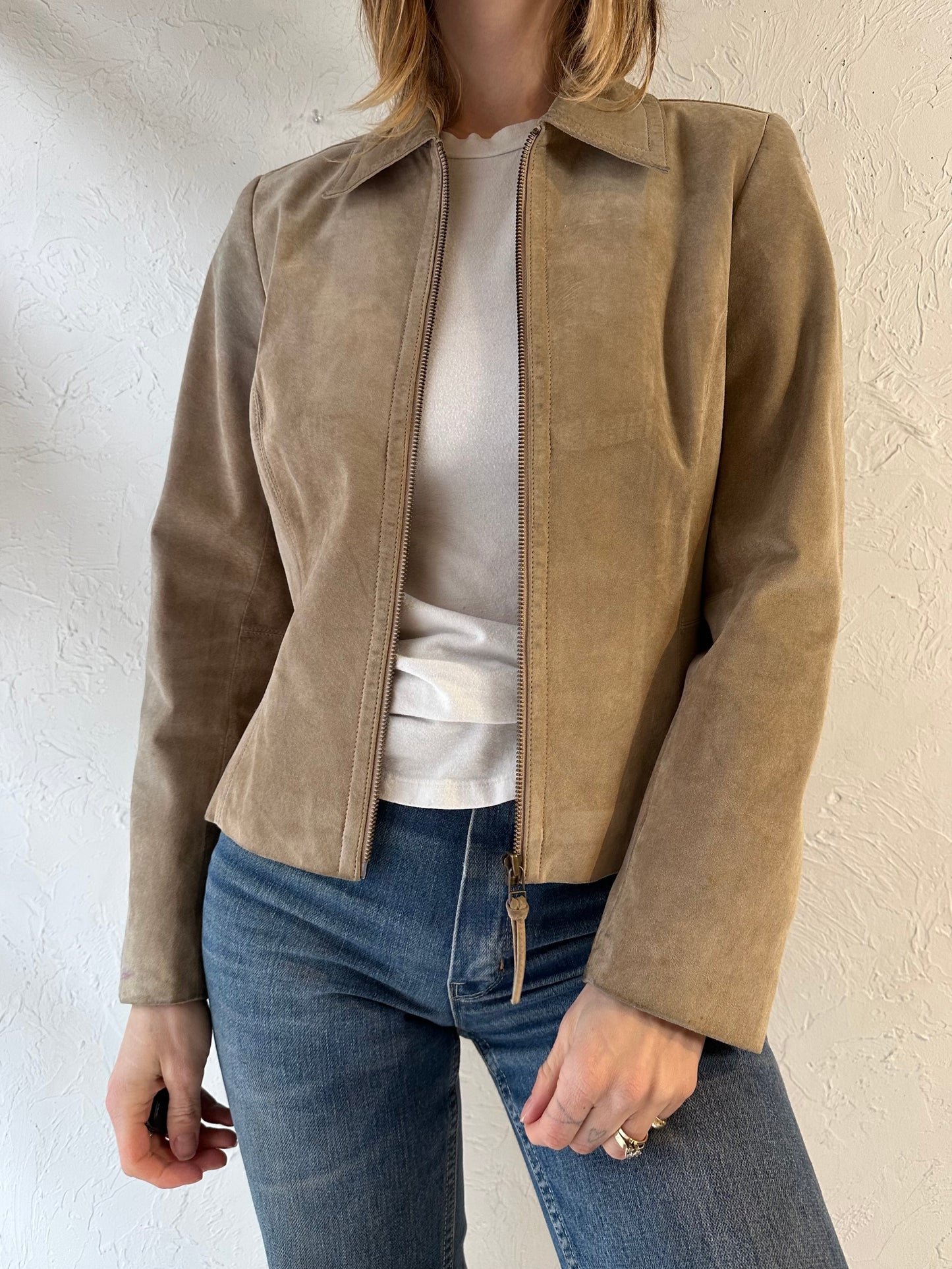 Y2K ‘Liz Claiborne’ Beige Suede Jacket / Small