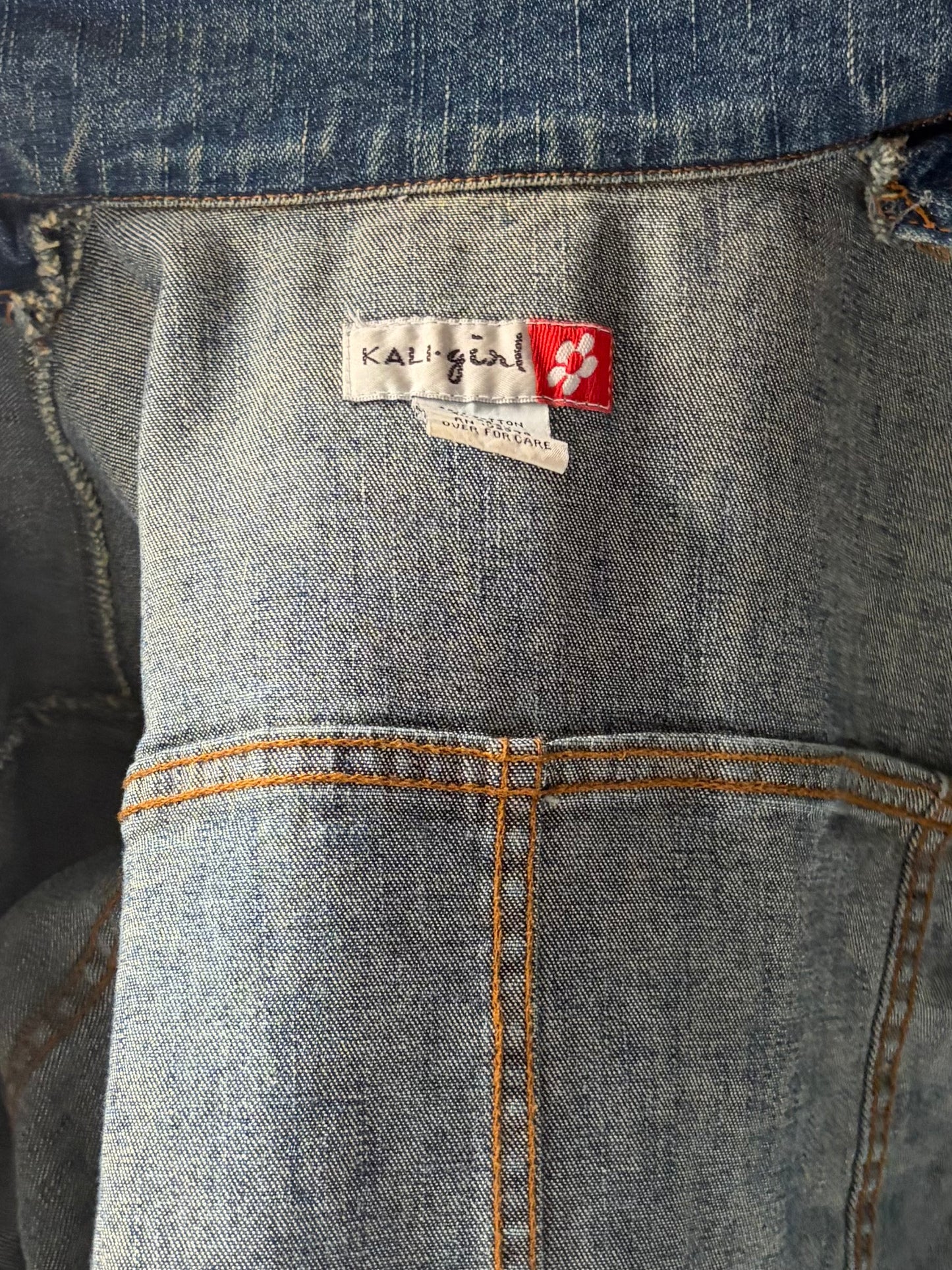 Y2k 'Kali-Girl' Denim Minimalist Blazer / Vintage 2000s Tailored Streetwear Jean Jacket / Medium