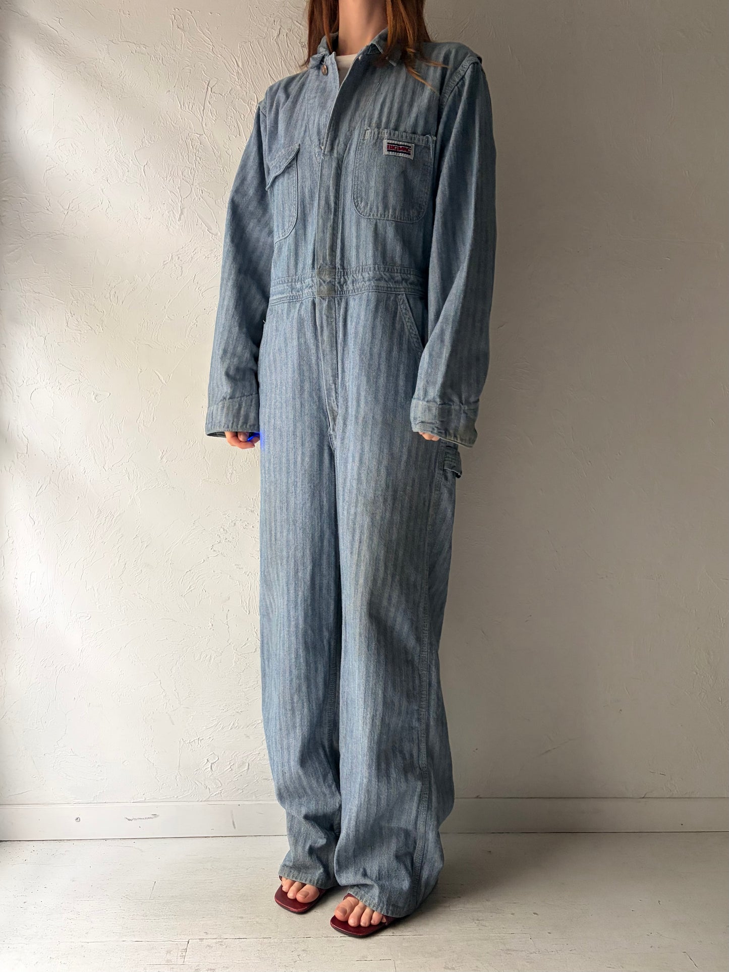 Vintage 1980s 'Big Mac' Blue Denim Work Wear Coveralls Boiler Suit / Medium