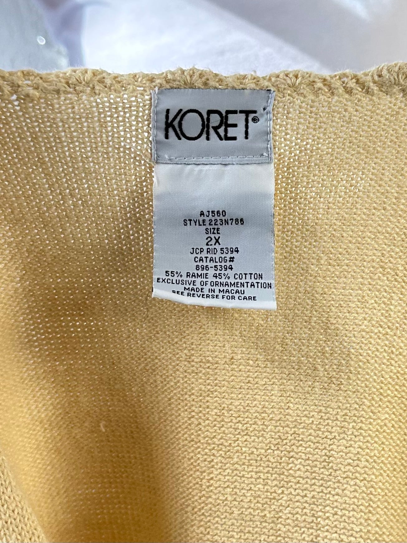 90s ‘Koret’ Yellow Floral Knit Vest / XL