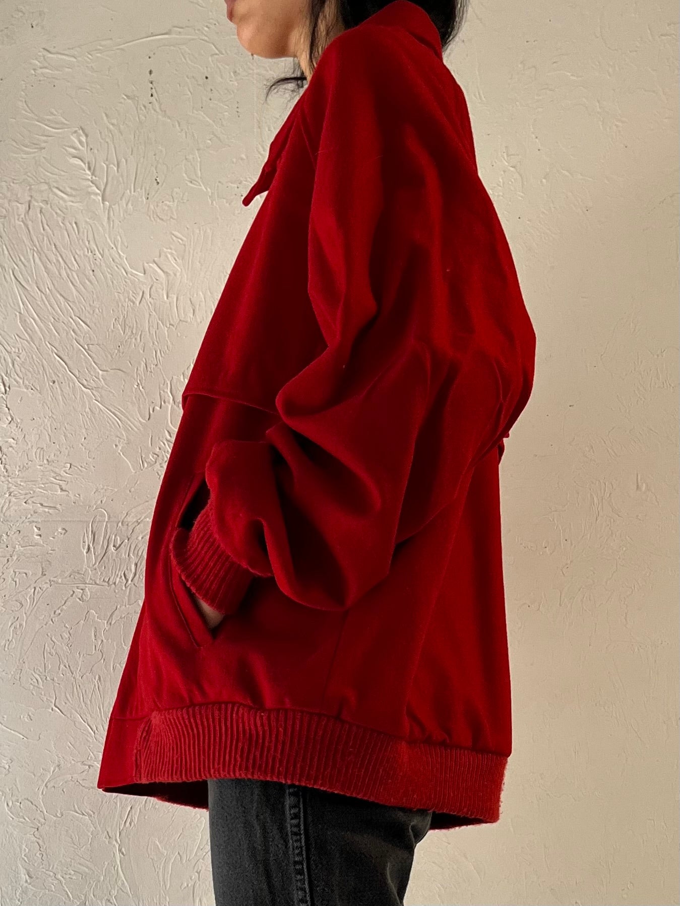 80s ‘Pendleton’ Red Wool Bomber Jacket / XL