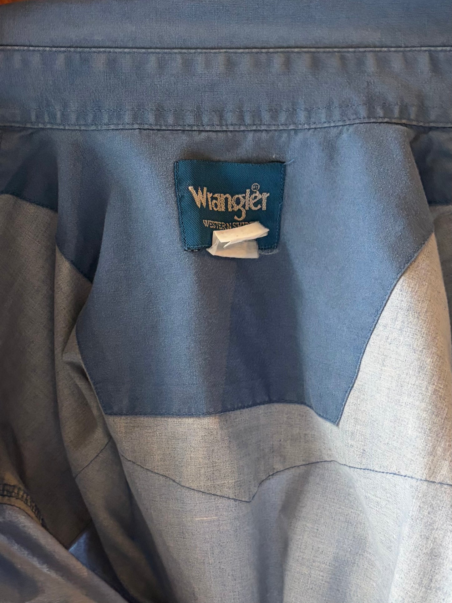 90s 'Wrangler' Blue Horse Print Western Snap Up Shirt / Vintage 1990s Cowboy Work Wear Shirt / Large