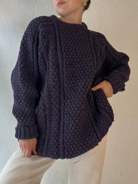 90s 'Bally Shannon' Chunky Knit Wool Sweater / Large