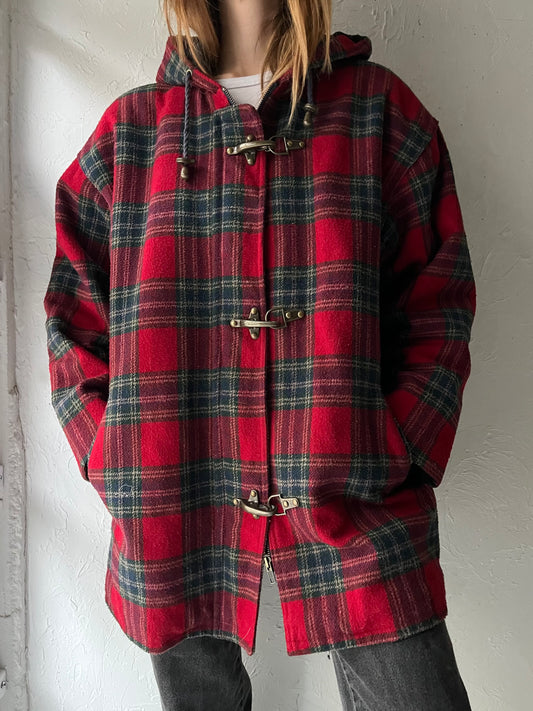 90s 'Le Chateau' Plaid Jacket / Medium