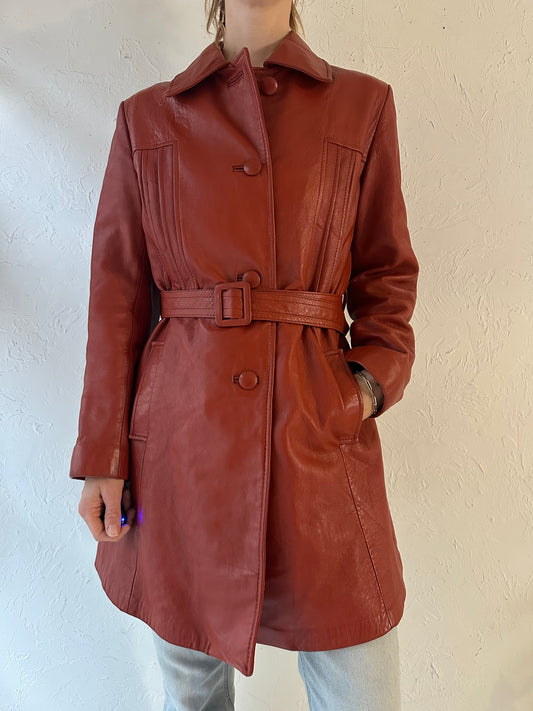 70s 'Sunshine' Burgundy Leather Jacket / Medium