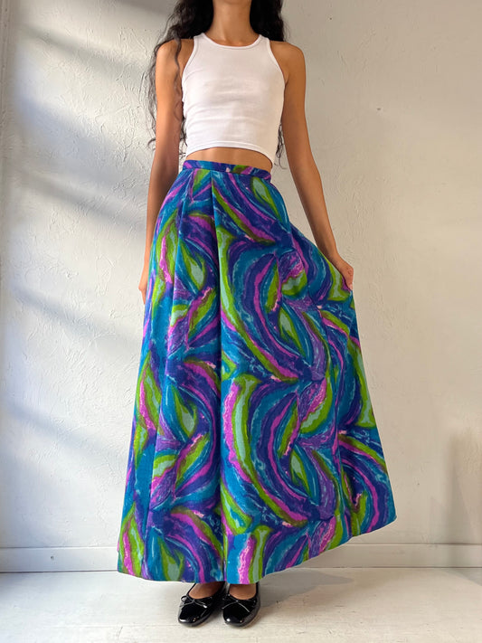 70s 'Malbe' Colorful Maxi Skirt / XS