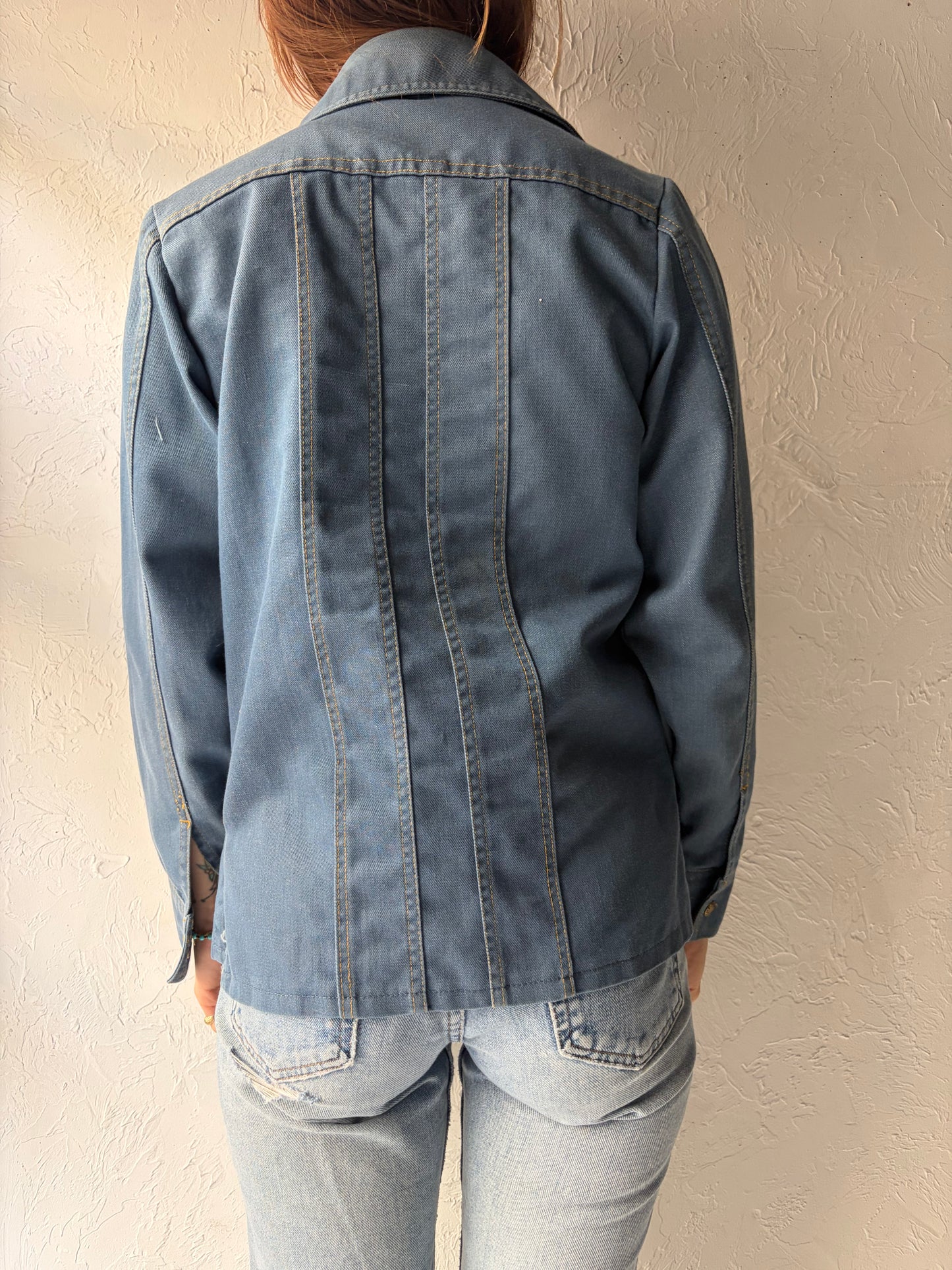 80s 'Sears' Blue Denim Western Cowboy Jean Jacket / Small