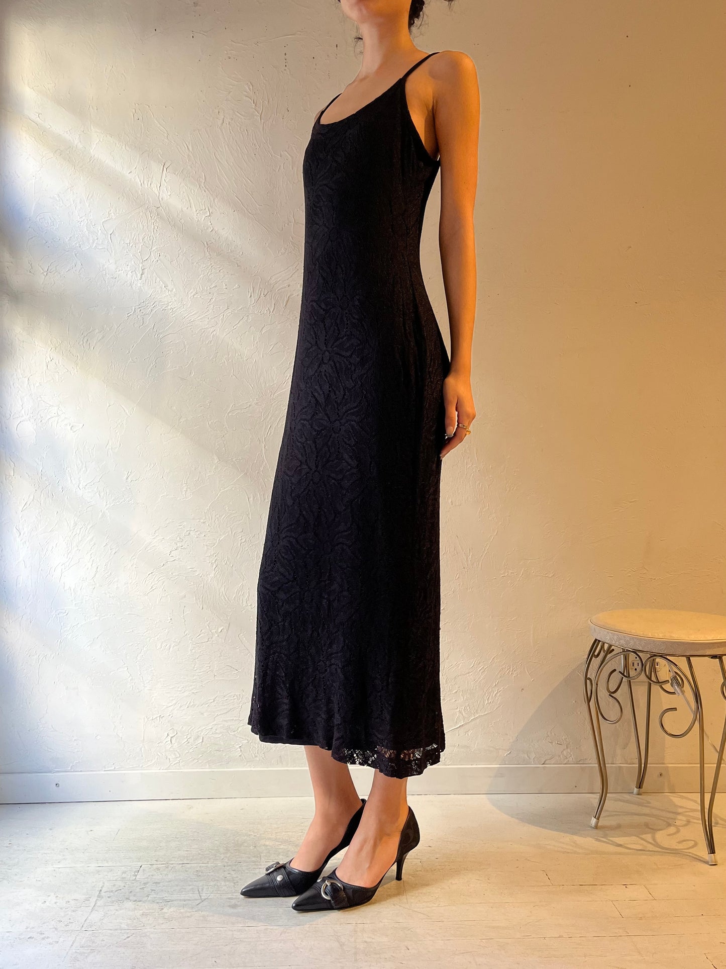 Y2k 'Principles' Black Knit Dress / Small