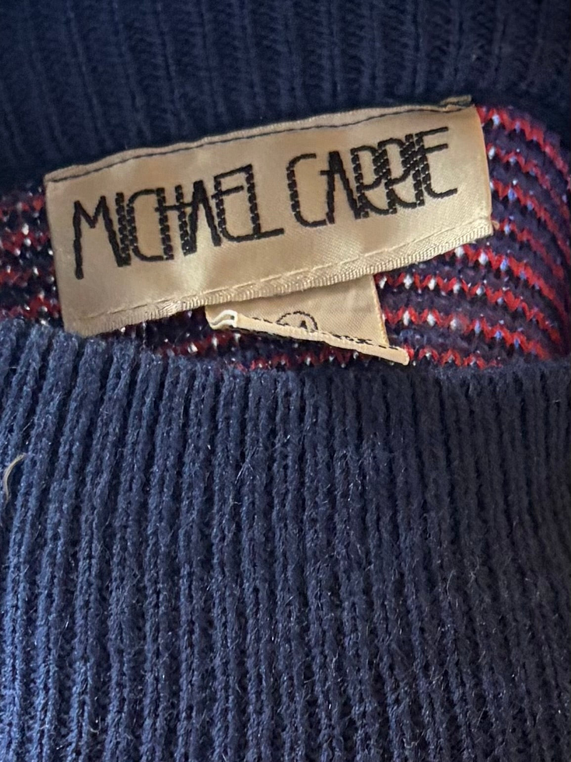 80s ‘Michael Carrie’ Plaid Sweater / Medium