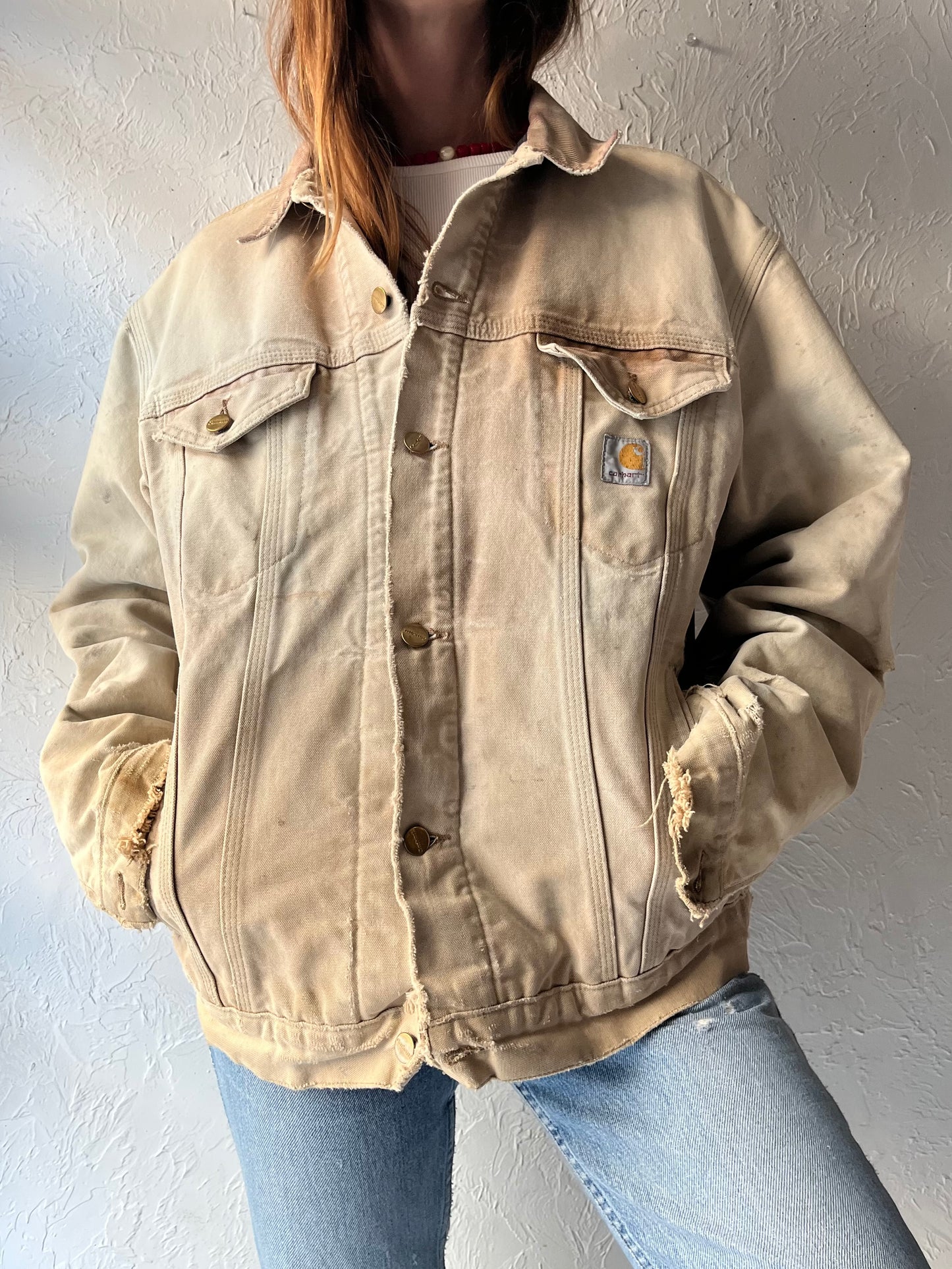 Y2k 'Carhartt' Thrashed Workwear Jacket / Medium