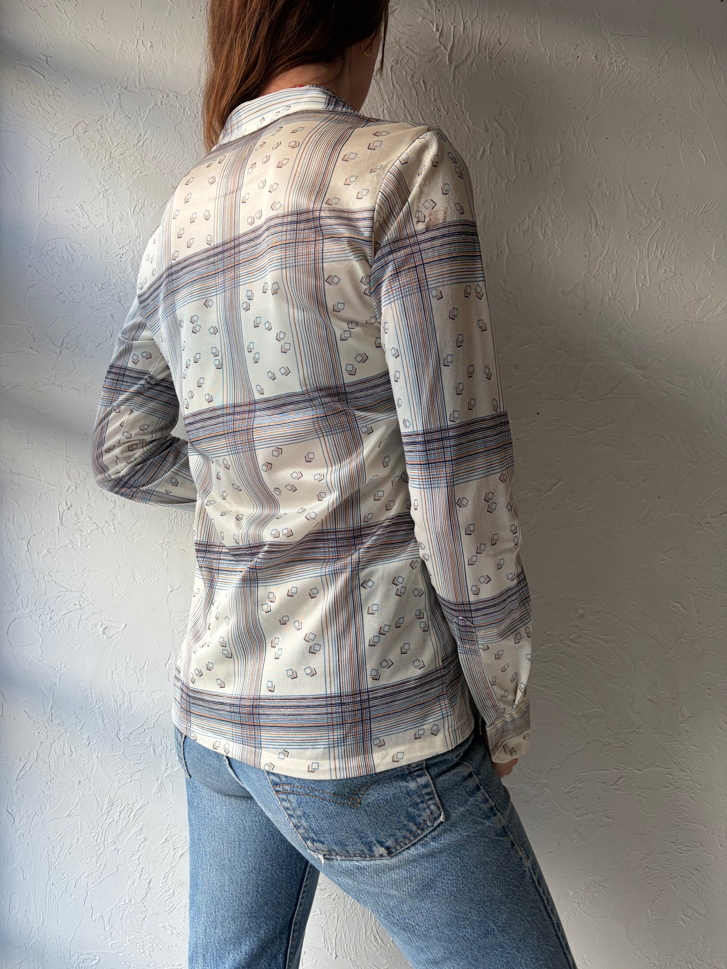 70s Retro Patterned Shirt / Small