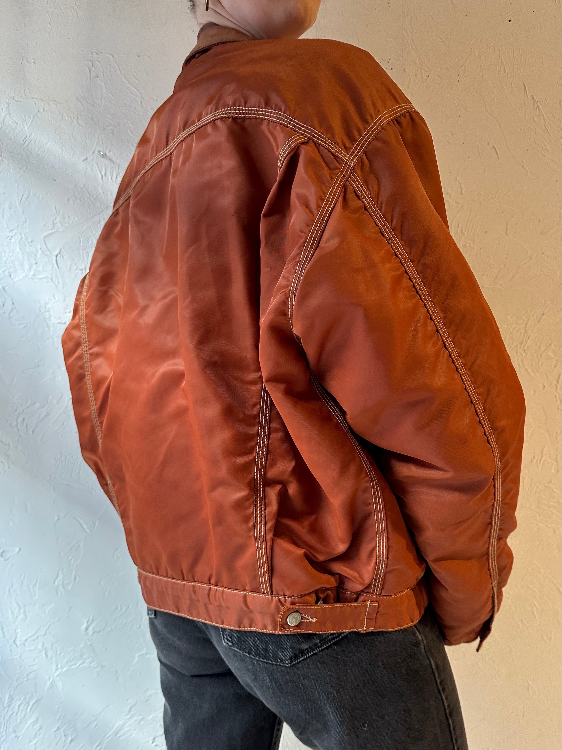 90s ‘Diesel’ Orange Bomber Style Jacket / Large