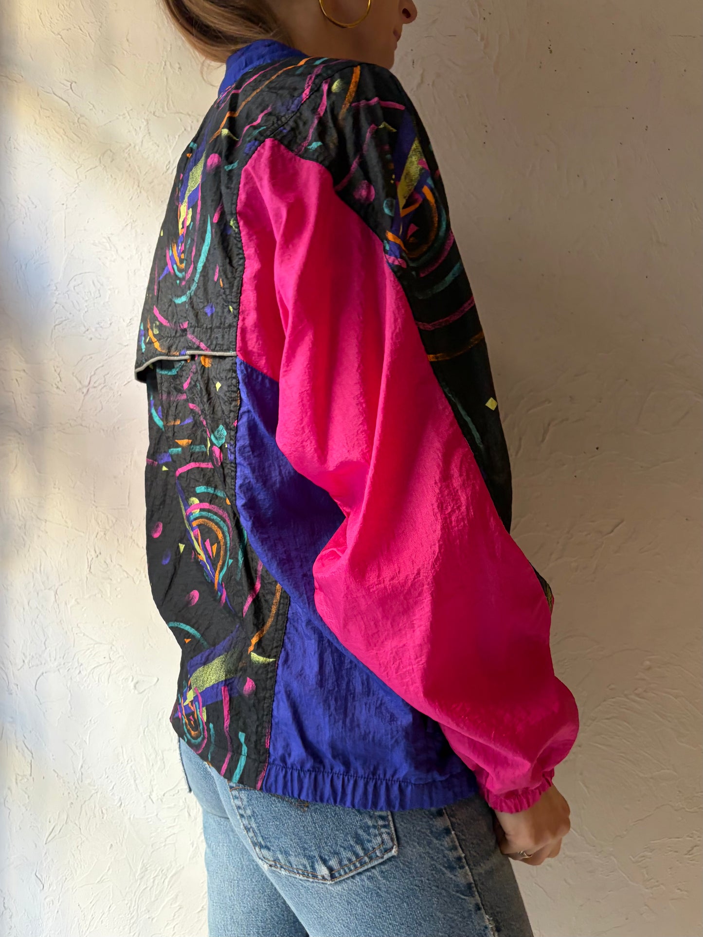 90s 'Asics' Retro Nylon Sports Jacket / Large