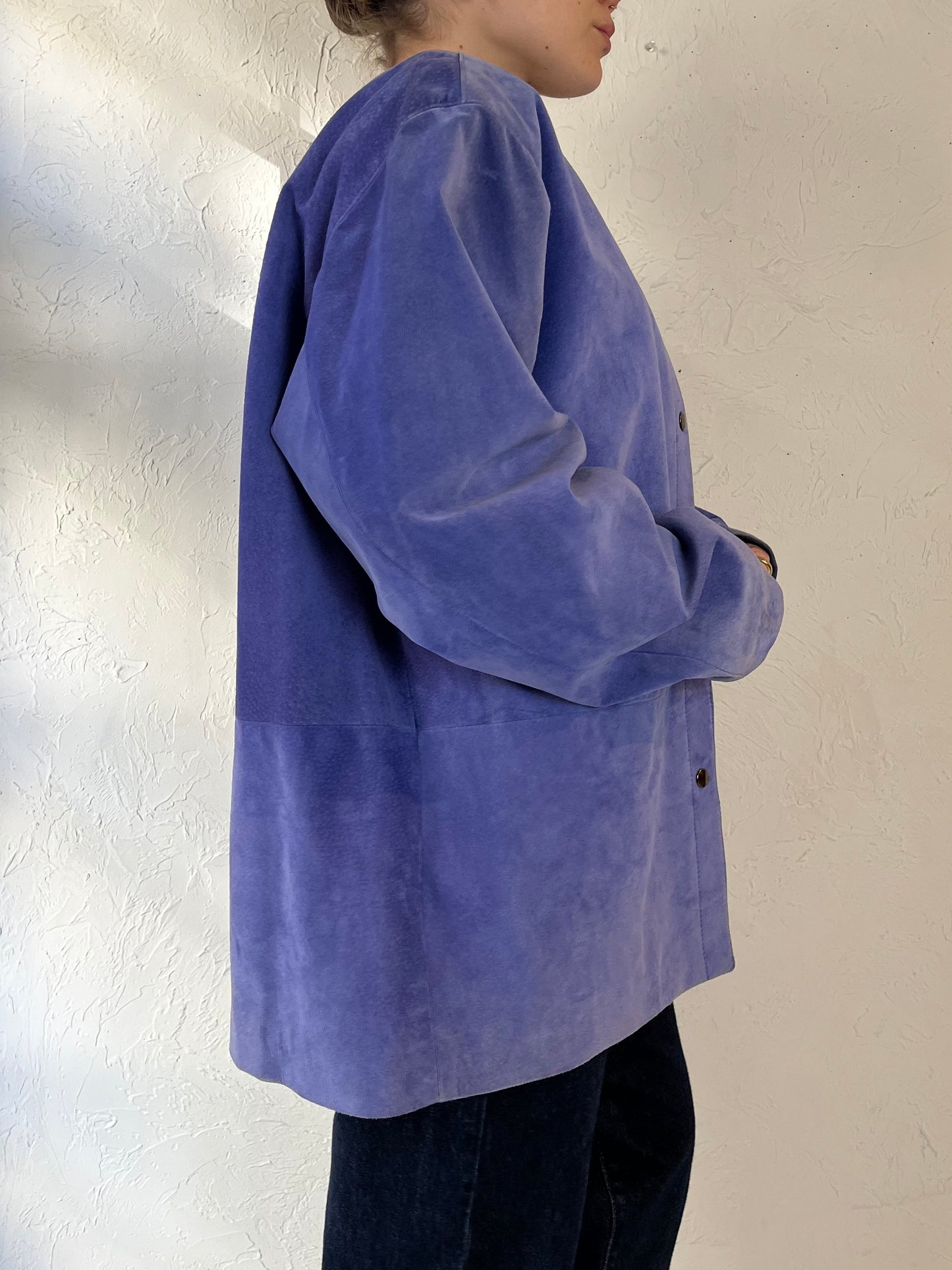 90s ‘Danier’ Purple Suede Jacket / Medium