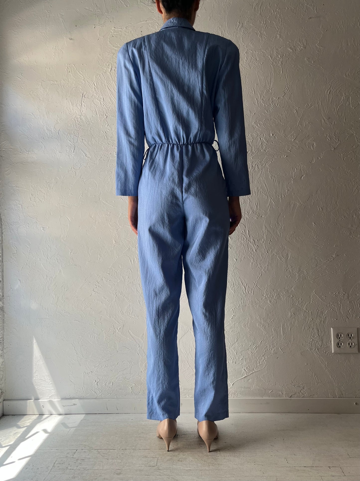 80s 'LoriAnn' Blue Jumpsuit / Small