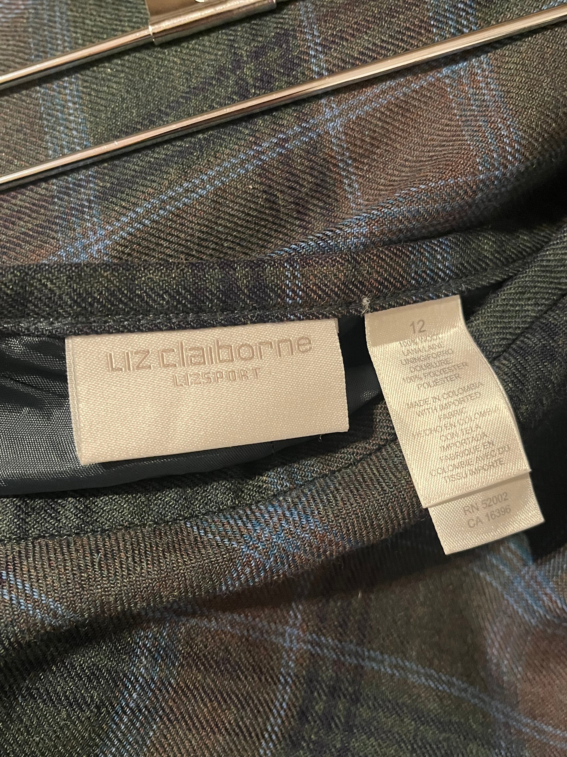 Y2K ‘Liz Claiborne’ Plaid Wool Maxi Skirt / Medium