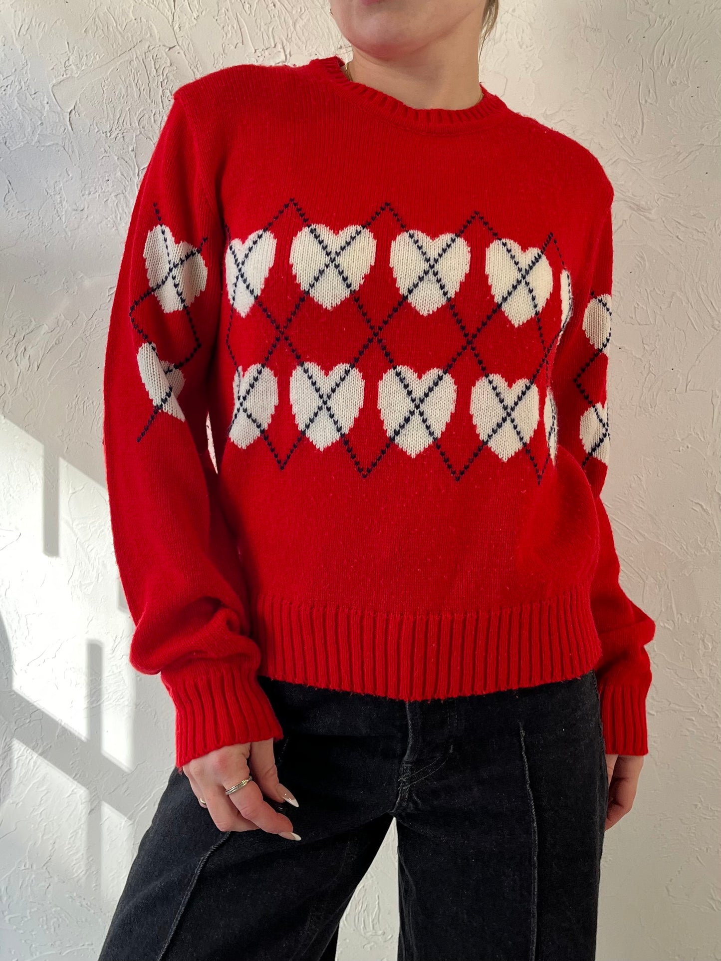 Vintage 'Out Of The Blue' Red Heart Sweater / Large