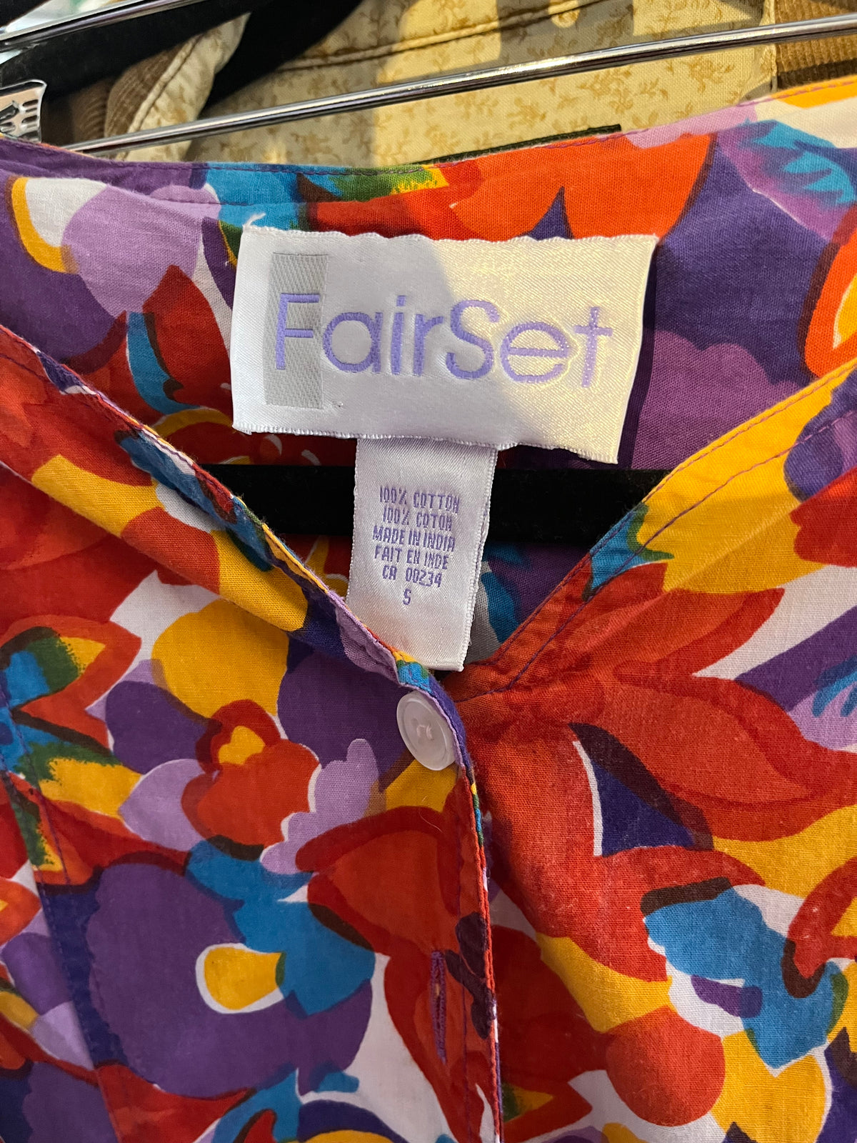 90s 'Fair Set' Multicolor Floral Mini Cotton Babydoll Cottagecore Summer Romper / Small