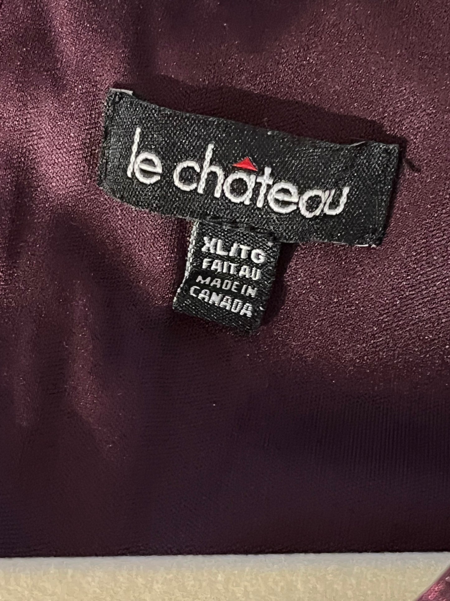 Y2k 'Le Chateau' Purple Mini Bodycon Dress / XL
