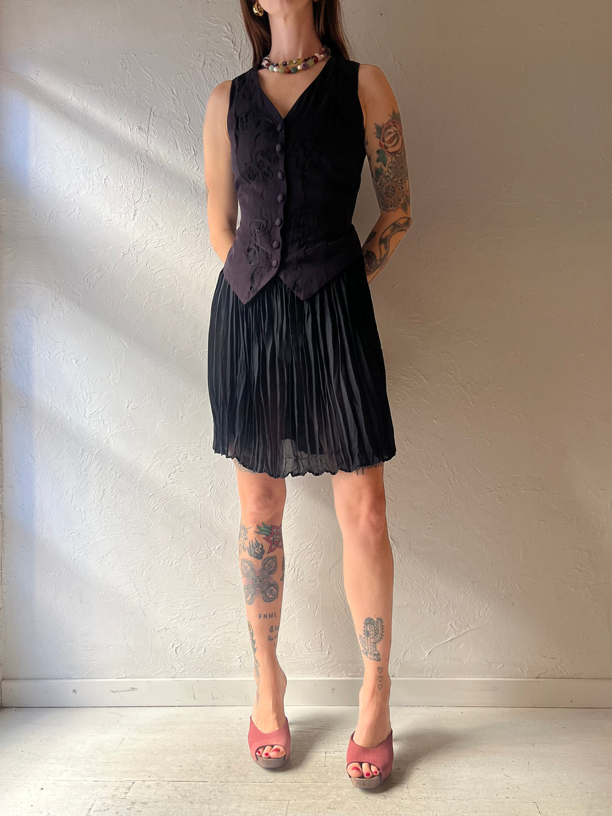 90s 'Nu-Oz' Purple Retro Minimalist Dark Academia Mini Dress / Small