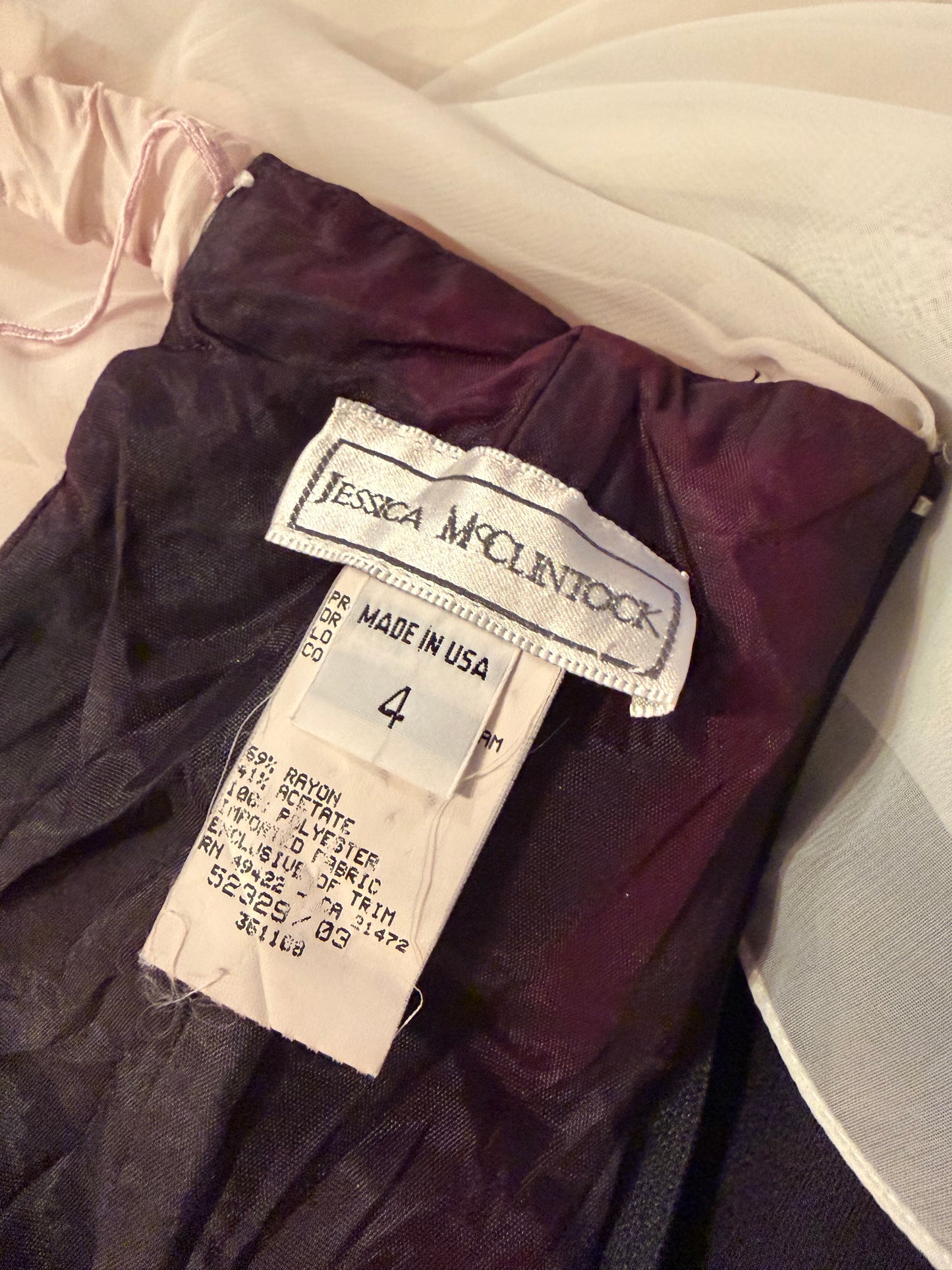 80s 'Jessica McClintock' Black Formal Dress / Small