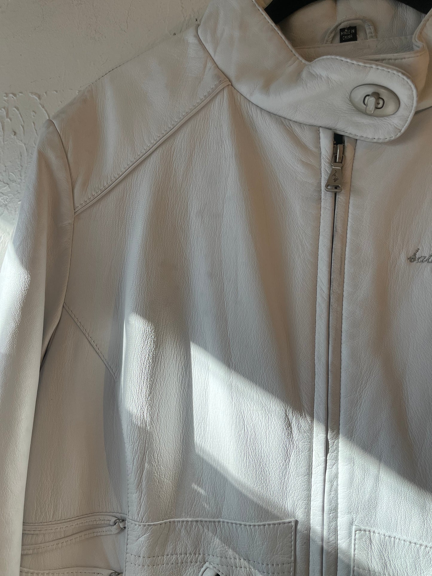 Baby phat white leather jacket
