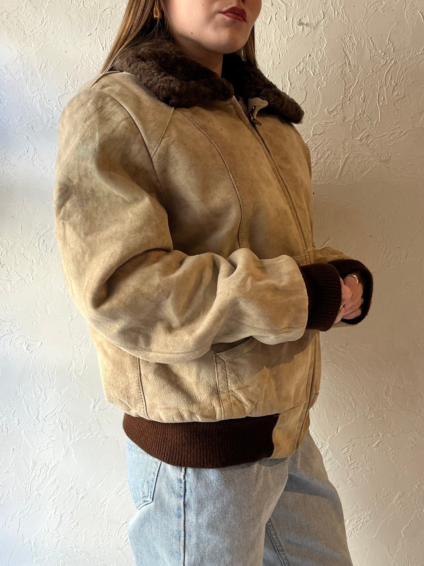 80s ‘Sears’ Suede Bomber Jacket / Medium